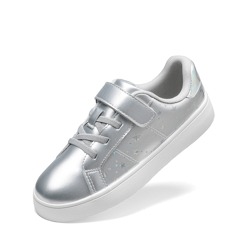 DREAM PAIRS Kids  Shiny Star Patent Vegan Leather Sneakers