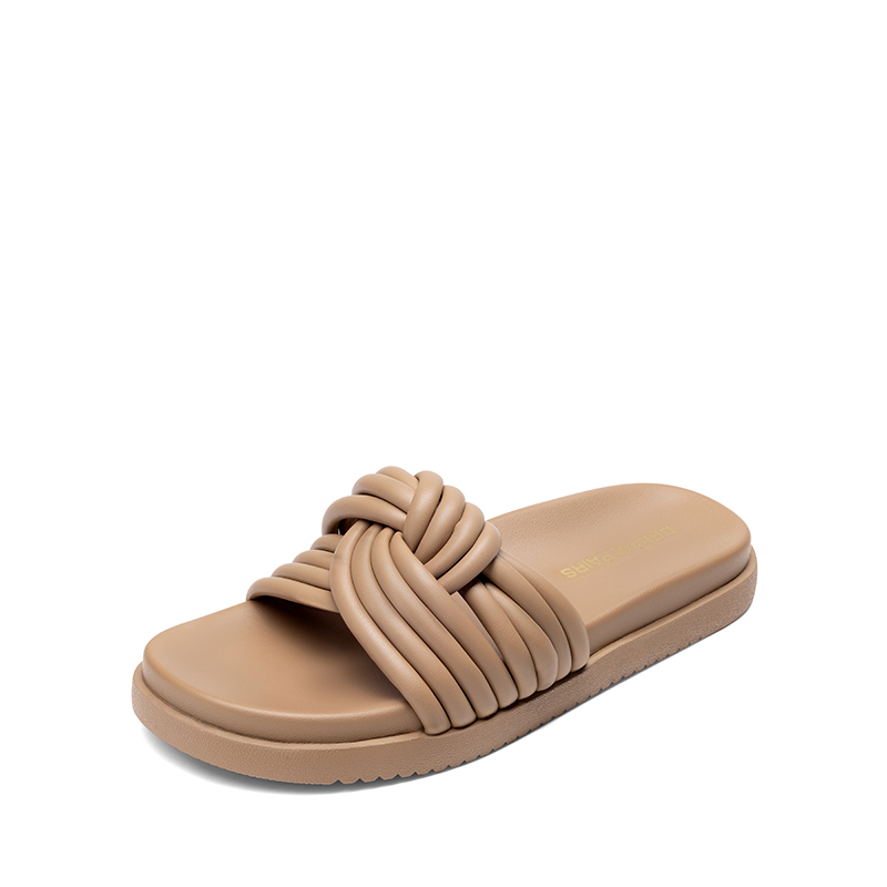 DREAM PAIRS Women s Padded Tubular Strap Slide Sandals