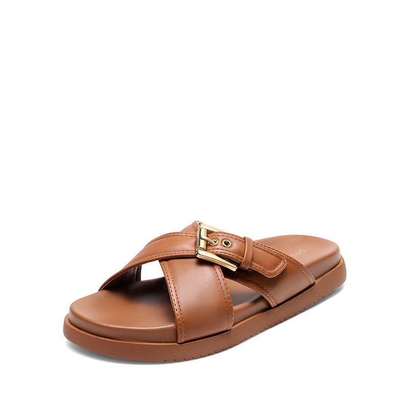 DREAM PAIRS Women s Buckle Crossover Slide Sandals