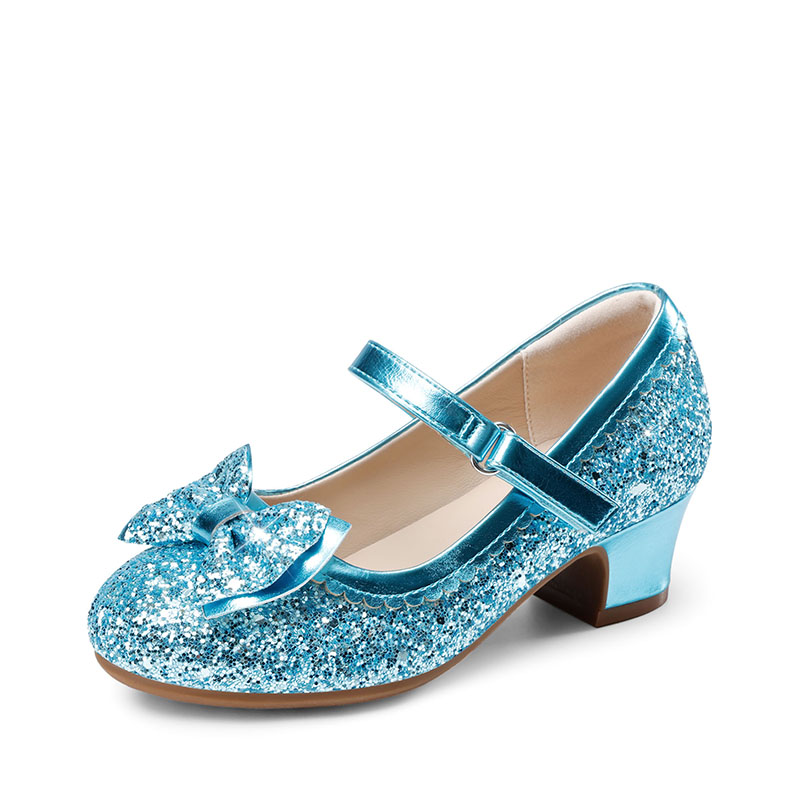 DREAM PAIRS Girls  Glitter Dress Shoes with Low Heel