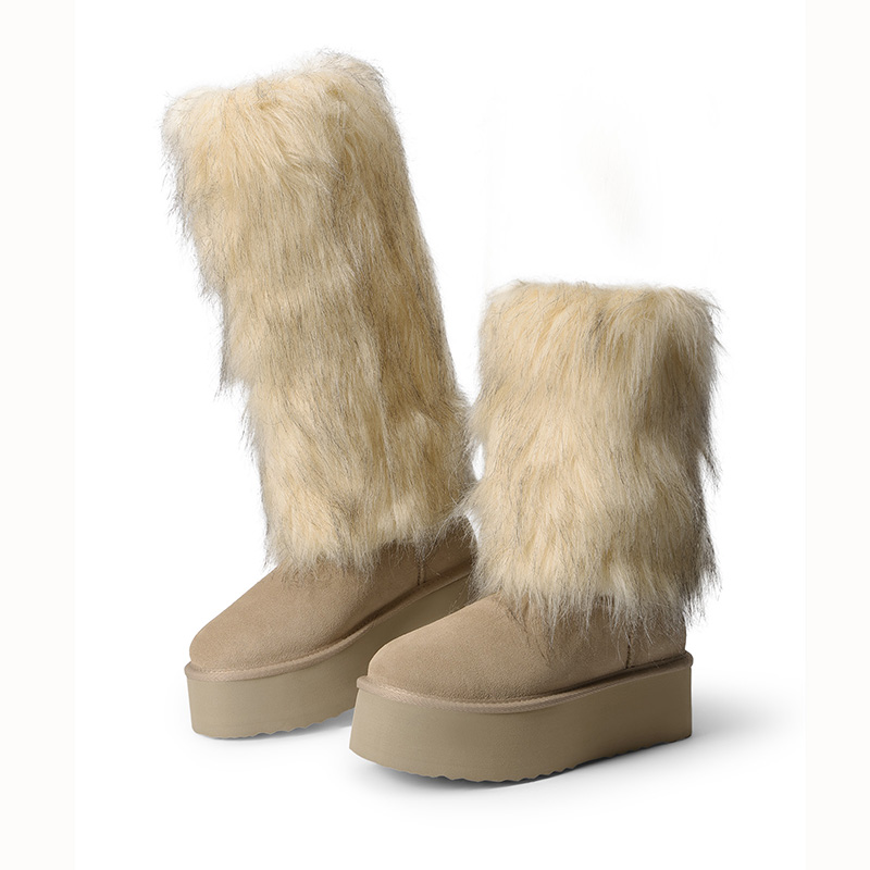 DREAM PAIRS Women s Platform Faux Fur Snow Boots with Fur Leg Warmers — view 1