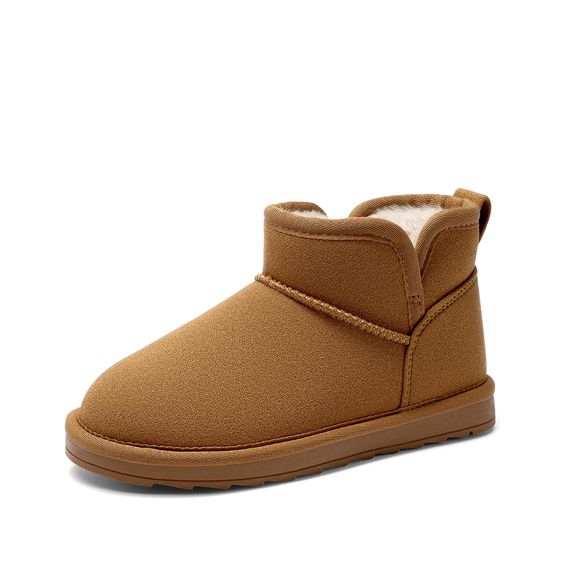 DREAM PAIRS Kids  Faux Suede Fuzzy Winter Booties
