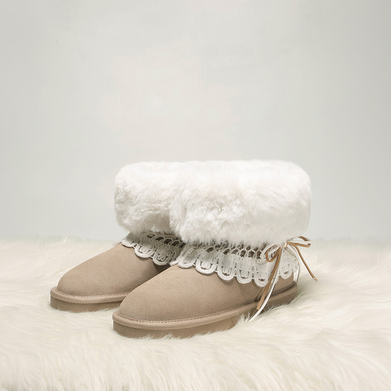 DREAM PAIRS FuzzyClassic Il Low Boot Suede Slip On Snow Ankle Boots
