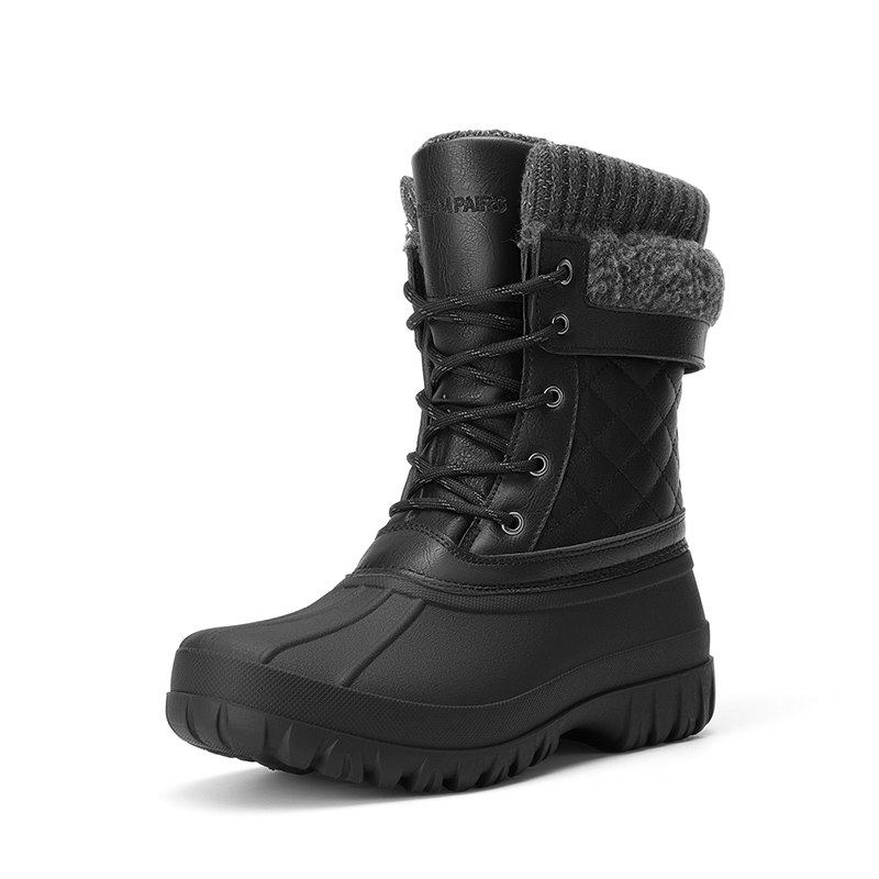 DREAM PAIRS Women   s Waterproof Thinsulate Snow Boots with Faux Shearling