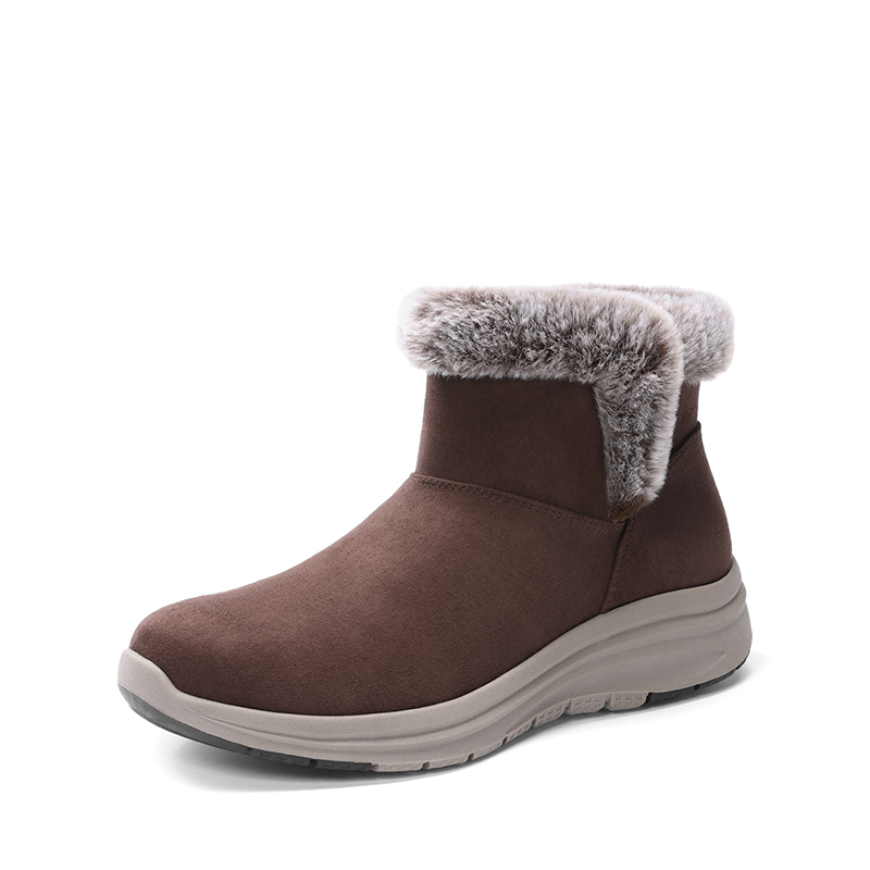 DREAM PAIRS Women   s Faux Suede Snow Boots with Arch Support
