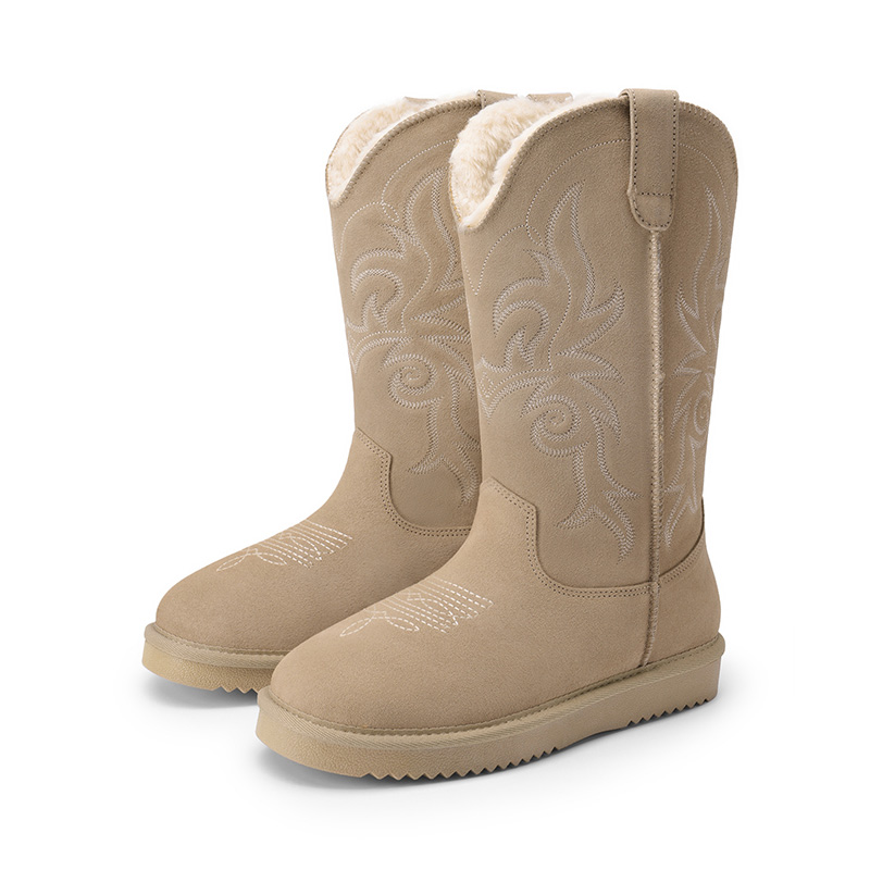 DREAM PAIRS Women   s Suede Plush Lined Snow Boots
