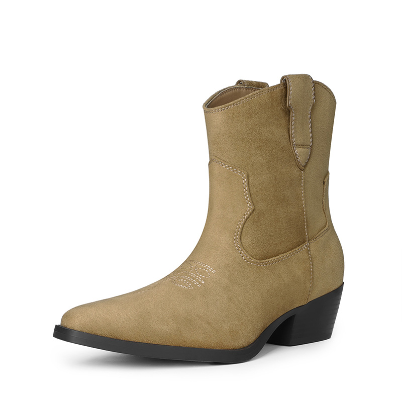 DREAM PAIRS Women s Narrow Square Toe Western Ankle Boots