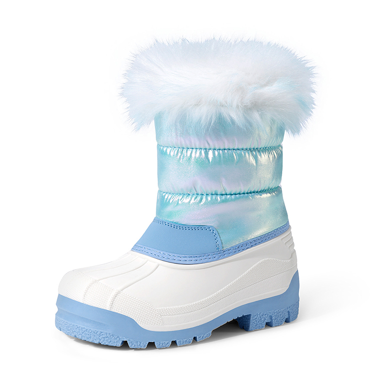 DREAM PAIRS Girls Glossy Waterproof Winter Snow Boots