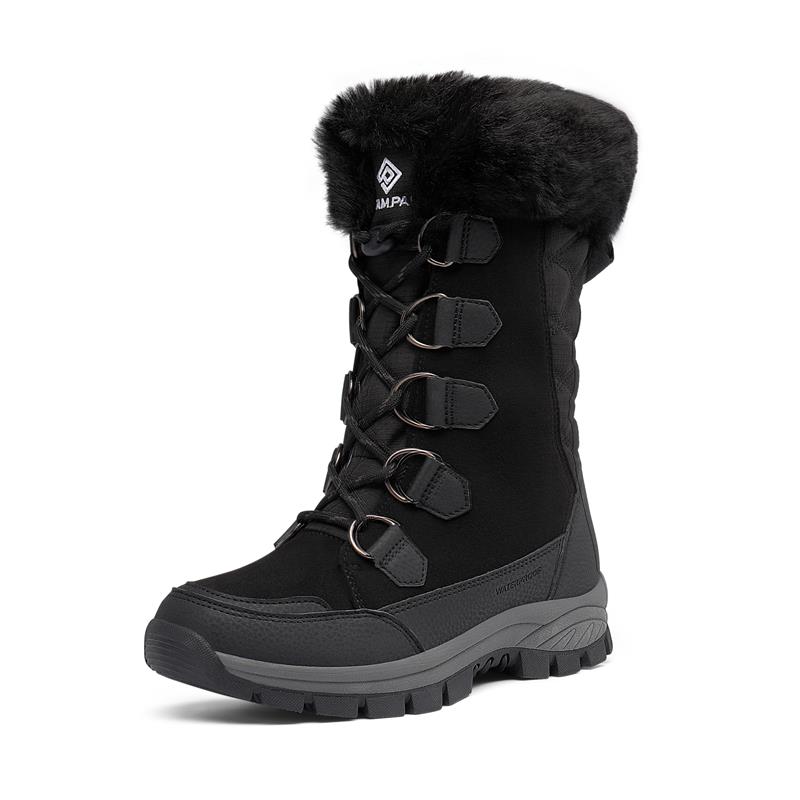 DREAM PAIRS Non Slip Mid Calf Faux Fur Snow Boots — view 1