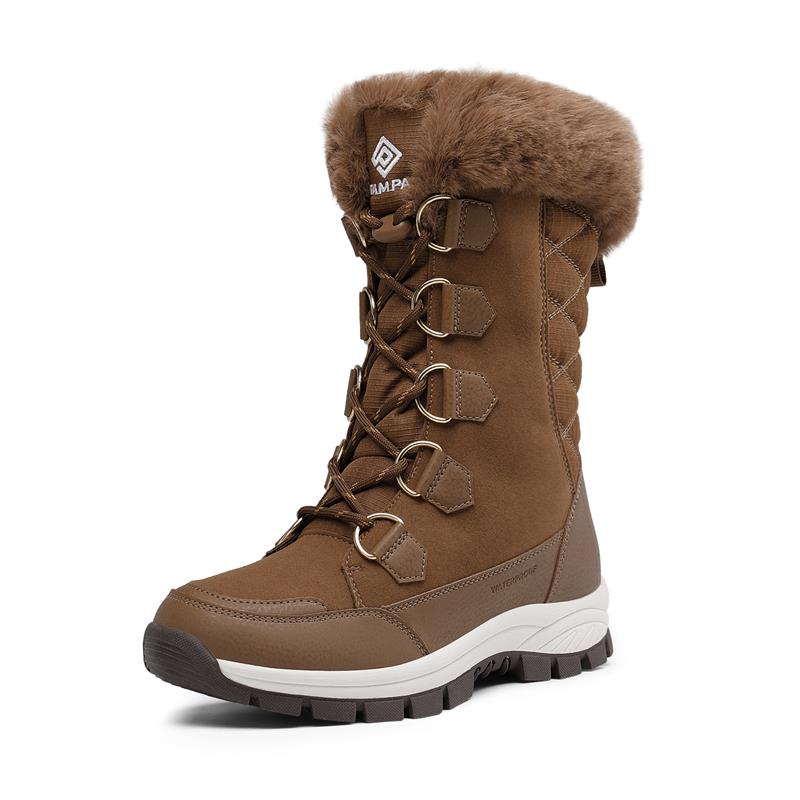 DREAM PAIRS Non Slip Mid Calf Faux Fur Snow Boots