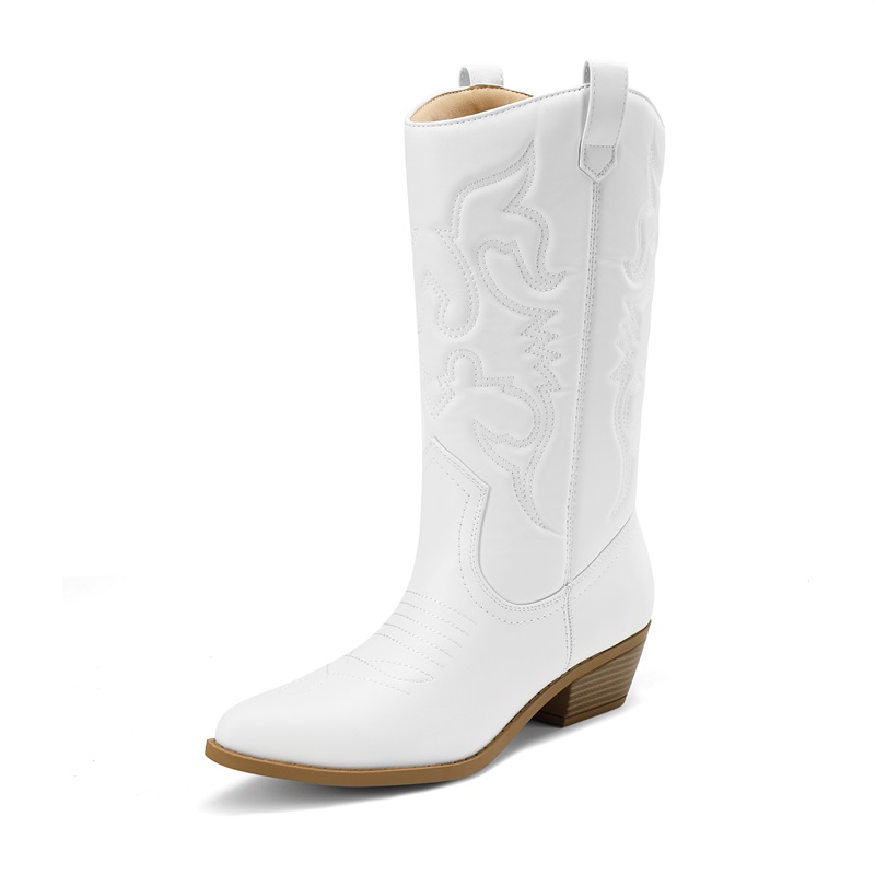 DREAM PAIRS Mid Calf Western Cowboy Boots