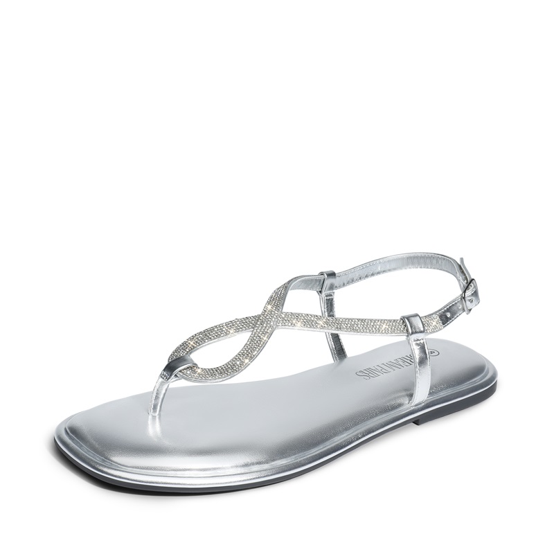 DREAM PAIRS Ankle Strap Rhinestone Flat Sandals — view 2