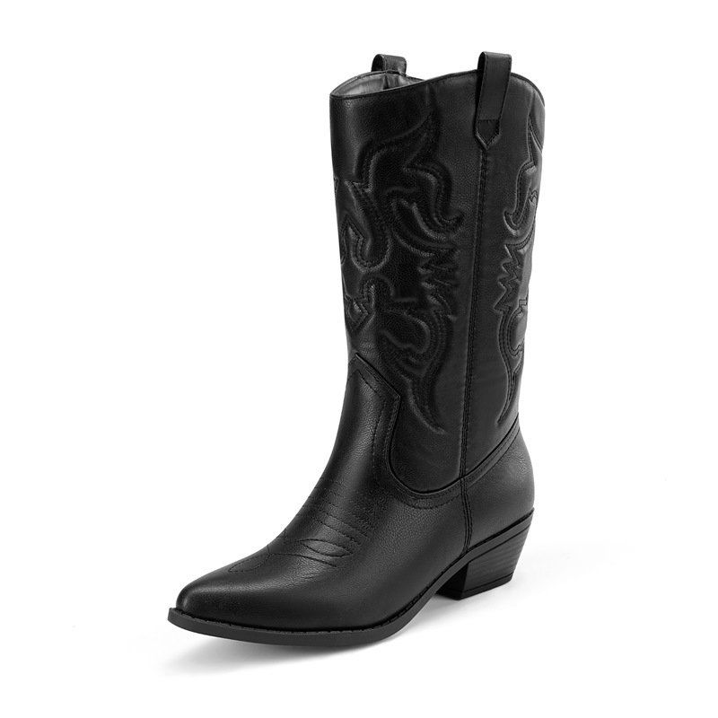DREAM PAIRS Mid Calf Western Cowboy Boots