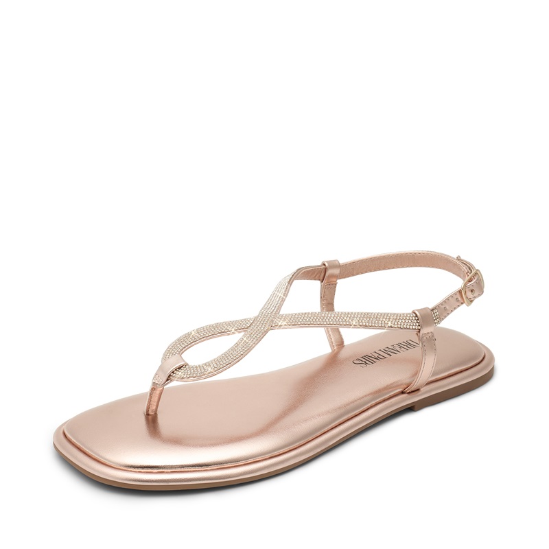 DREAM PAIRS Ankle Strap Rhinestone Flat Sandals — view 3