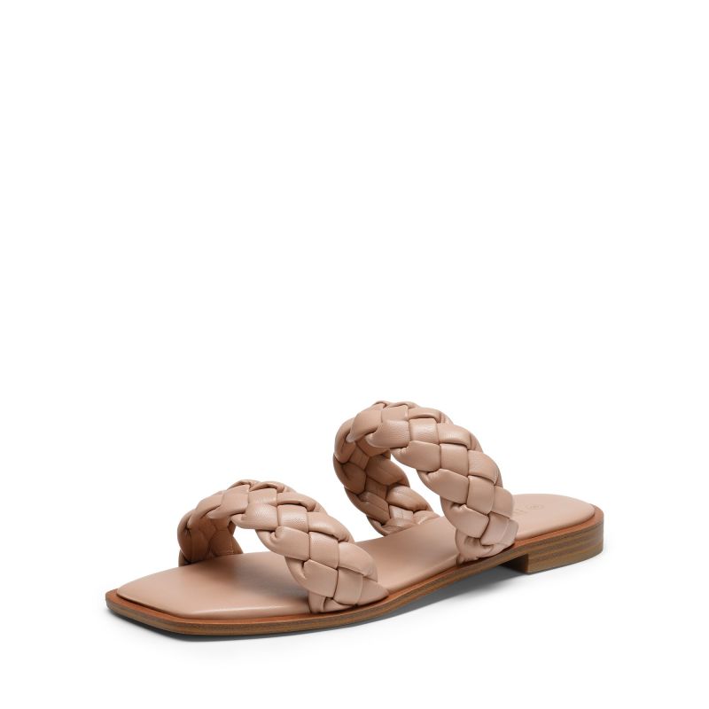 DREAM PAIRS Two Straps Square Toe Braided Flat Sandals — view 1