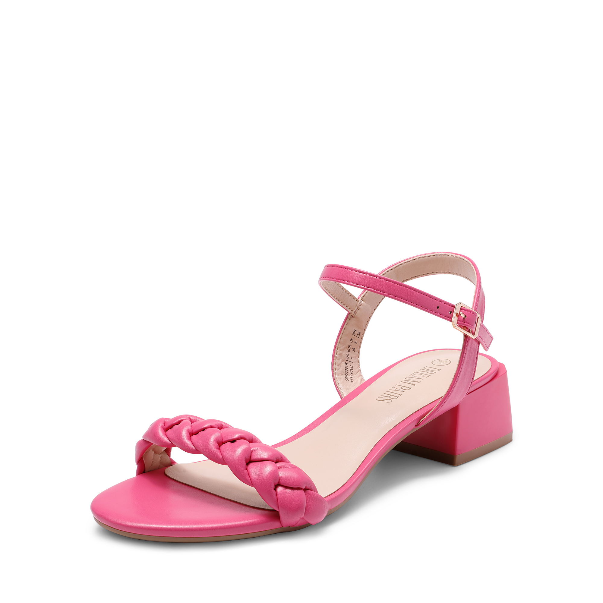 DREAM PAIRS Women   s Chunky Braided Ankle Strap Sandals