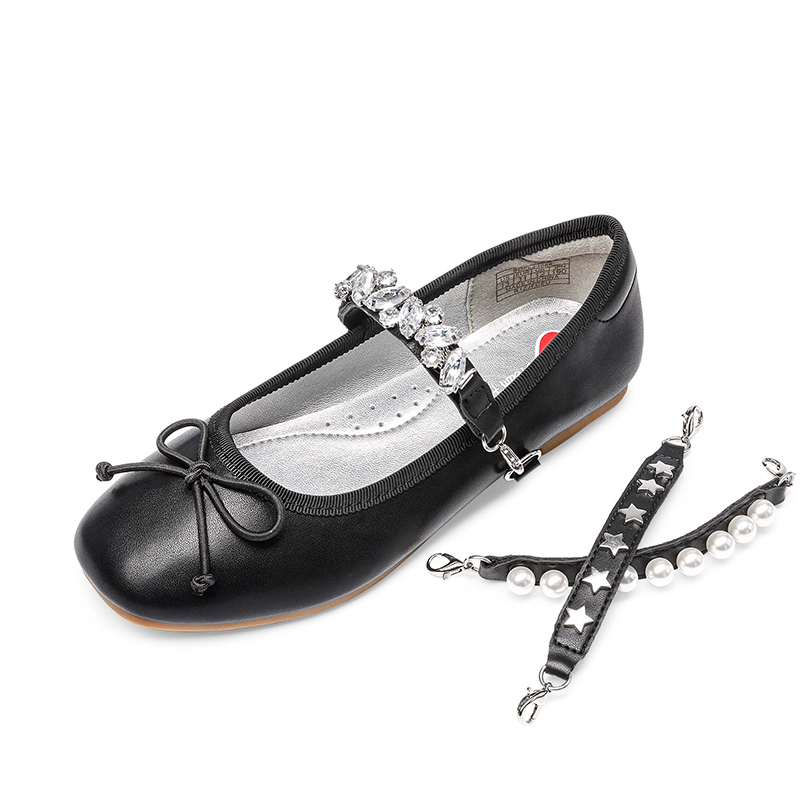 DREAM PAIRS  Fun Mix  Dazzling  Girls DIY Interchangeable Straps Bow Ballet Flats — view 1