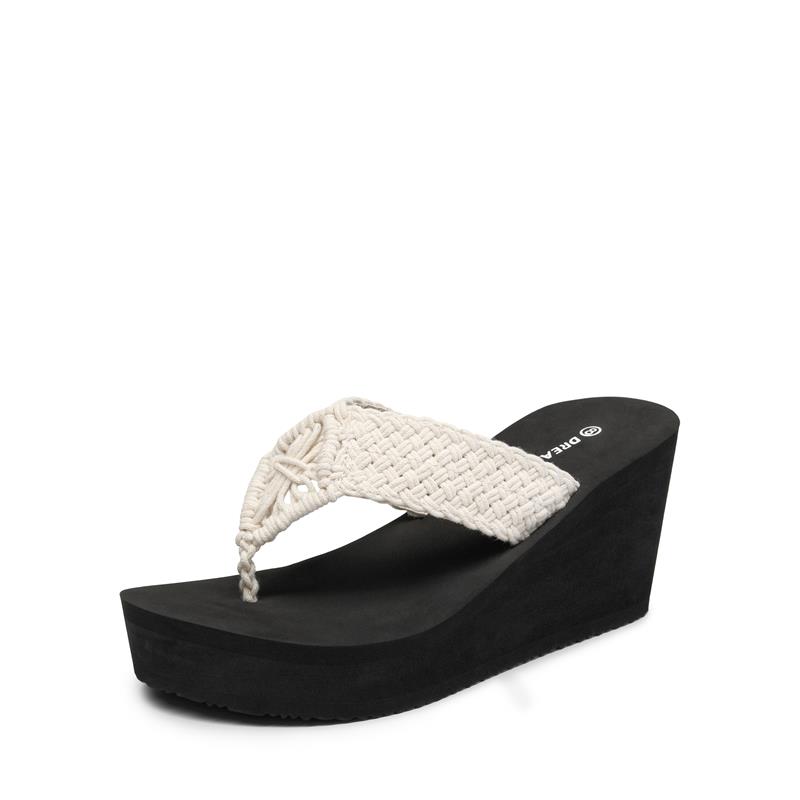 DREAM PAIRS Woven Strap Platform Wedge Flip Flops — view 1