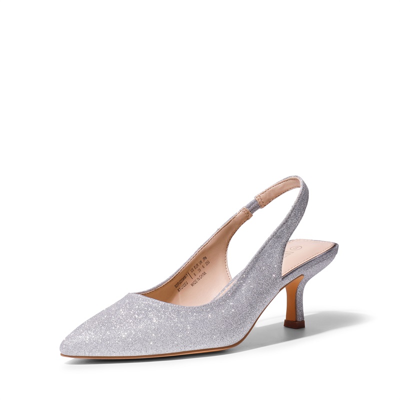 DREAM PAIRS Pointed Toe Slingback Kitten Heel Pumps — view 1
