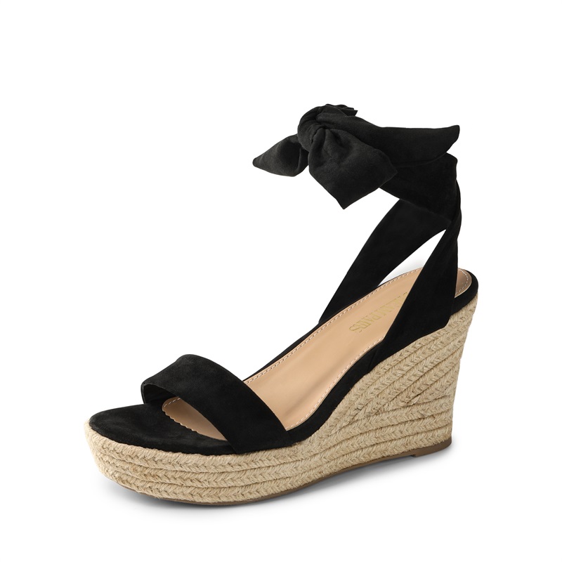 DREAM PAIRS Espadrilles Ankle Tie Lace Up Platform Wedges