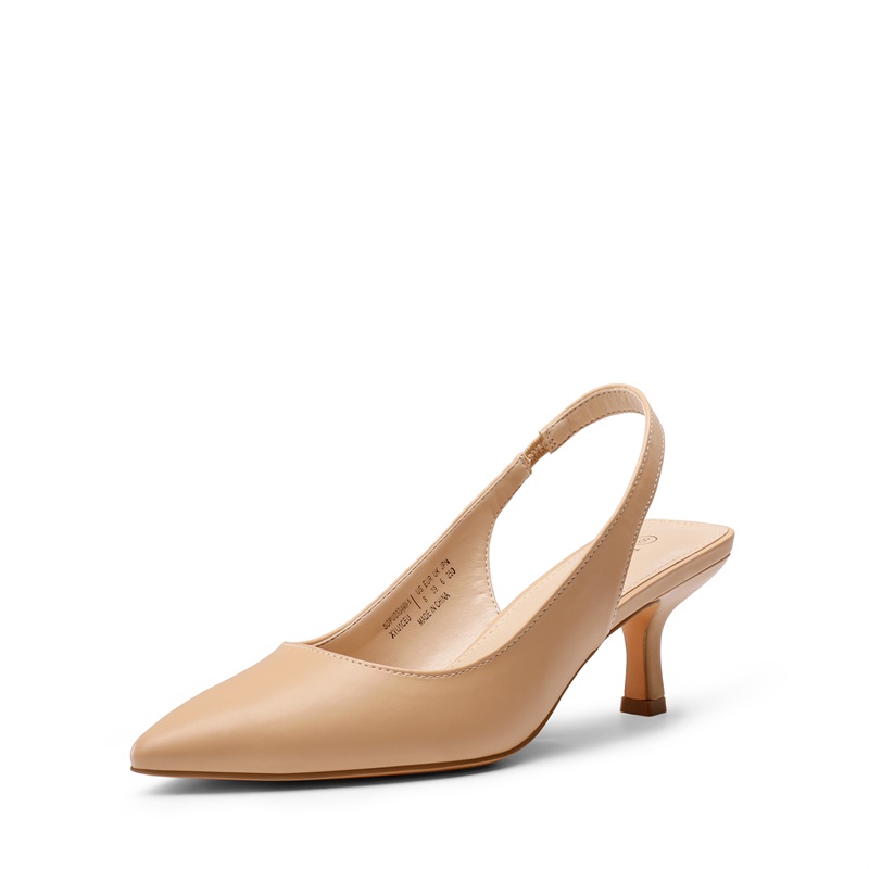 DREAM PAIRS Pointed Toe Slingback Kitten Heel Pumps