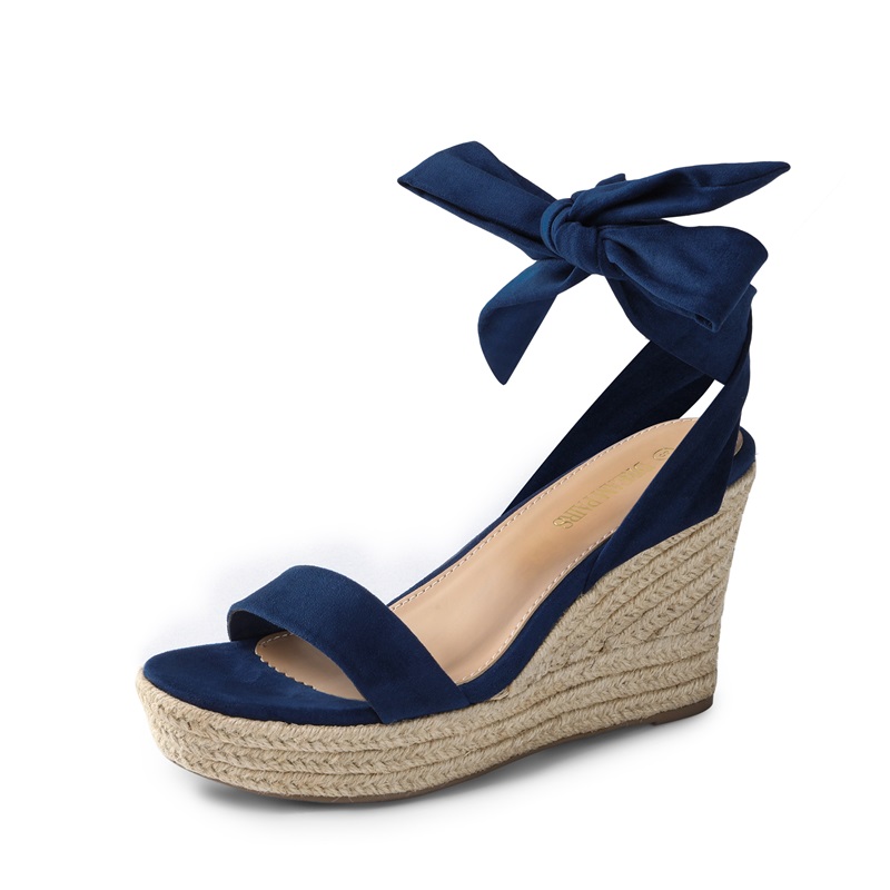 DREAM PAIRS Espadrilles Ankle Tie Lace Up Platform Wedges — view 1