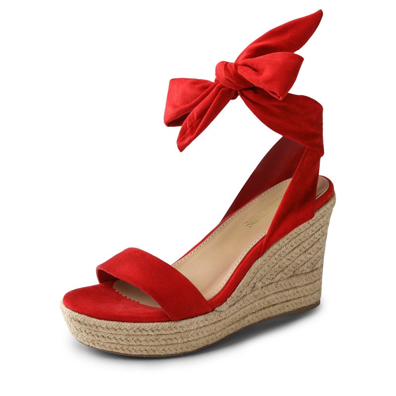 DREAM PAIRS Espadrilles Ankle Tie Lace Up Platform Wedges — view 2