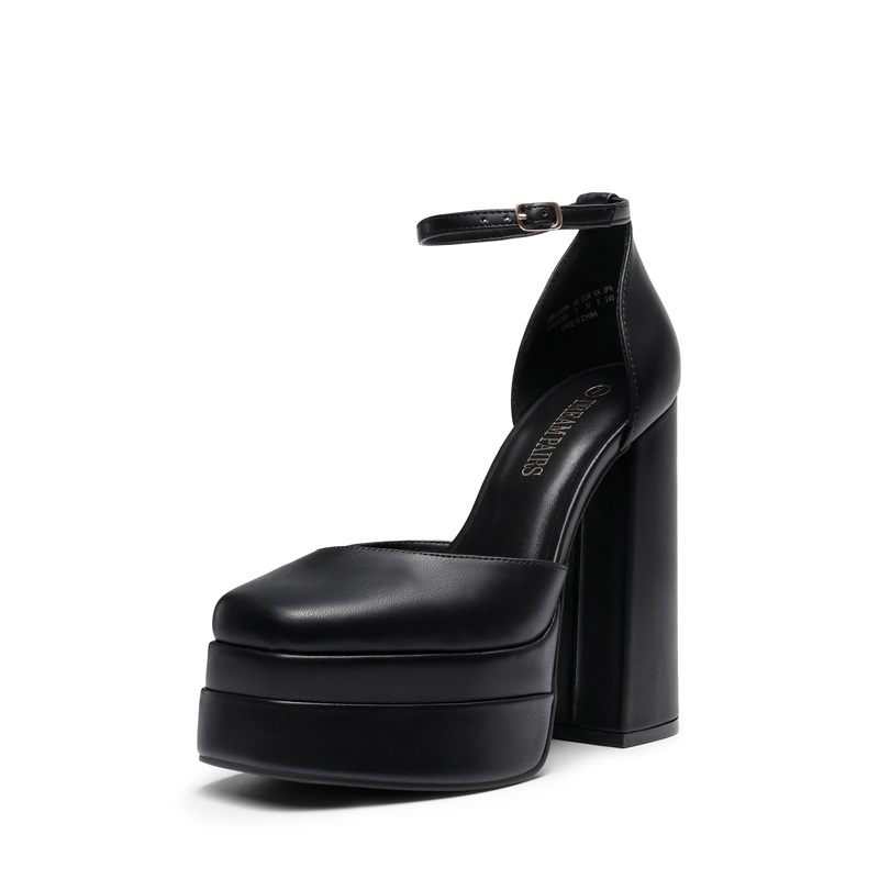DREAM PAIRS Dreamy High Chunky Square Toe Ankle Strap Platform Pumps — view 2