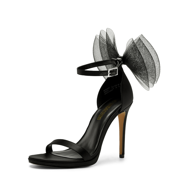 DREAM PAIRS Silky Bow Ankle Strap High Stiletto Heel Sandals — view 1