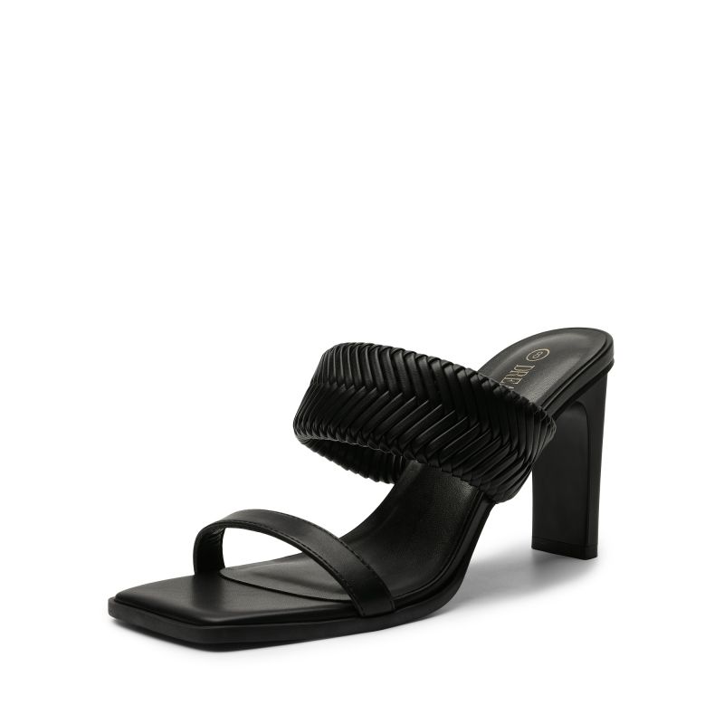 DREAM PAIRS  Ankle Strap Rectangular Square Toe Heel Sandals — view 1