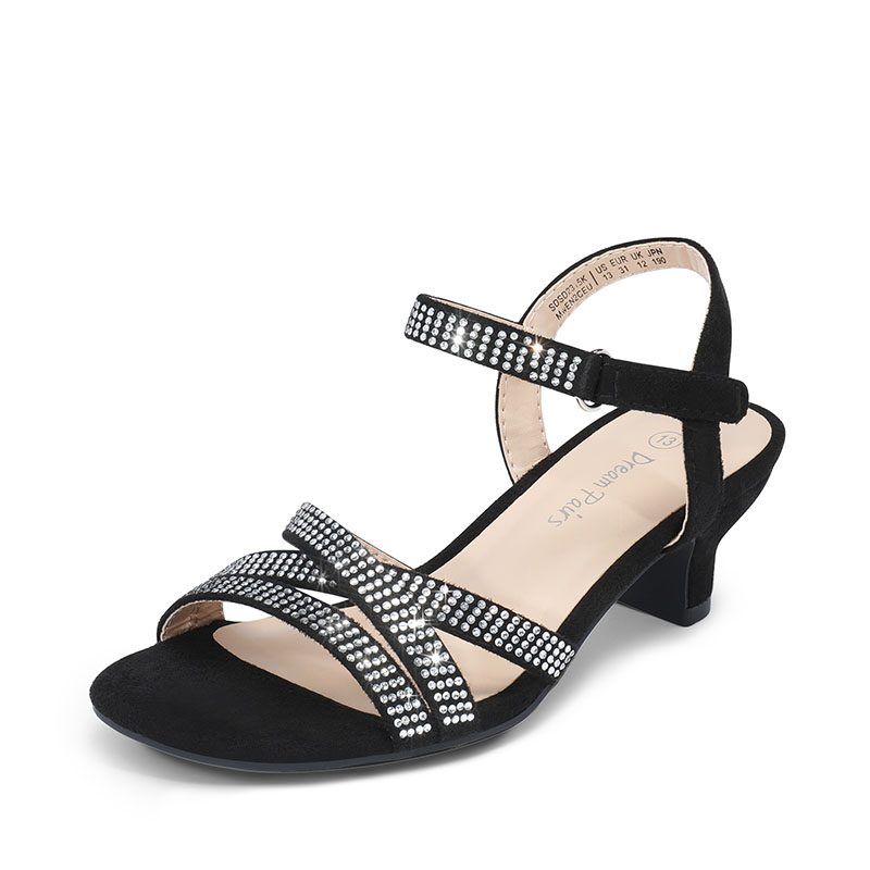DREAM PAIRS Girls Rhinestone Low Heel Sandals — view 1