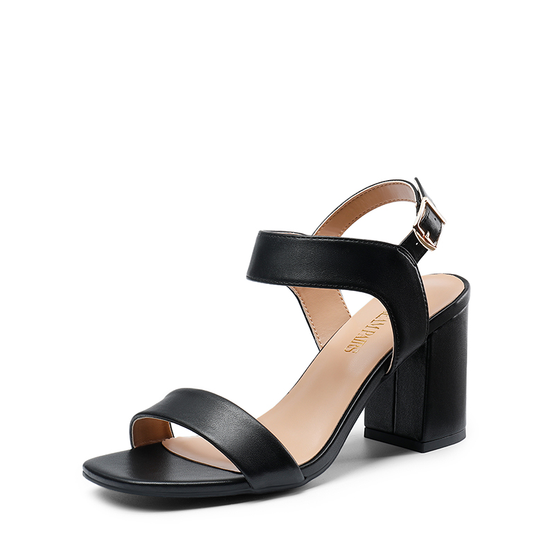 DREAM PAIRS High Heel Square Toe Chunky Strap Sandals — view 1