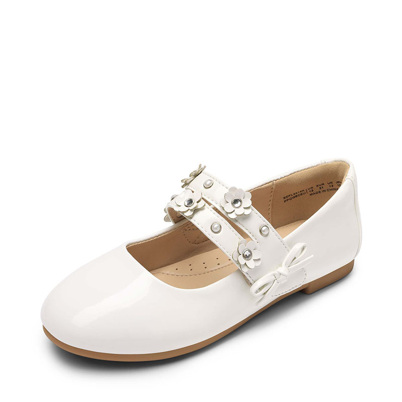 DREAM PAIRS Girls Flower Pearls Bow Mary Jane Flats — view 1