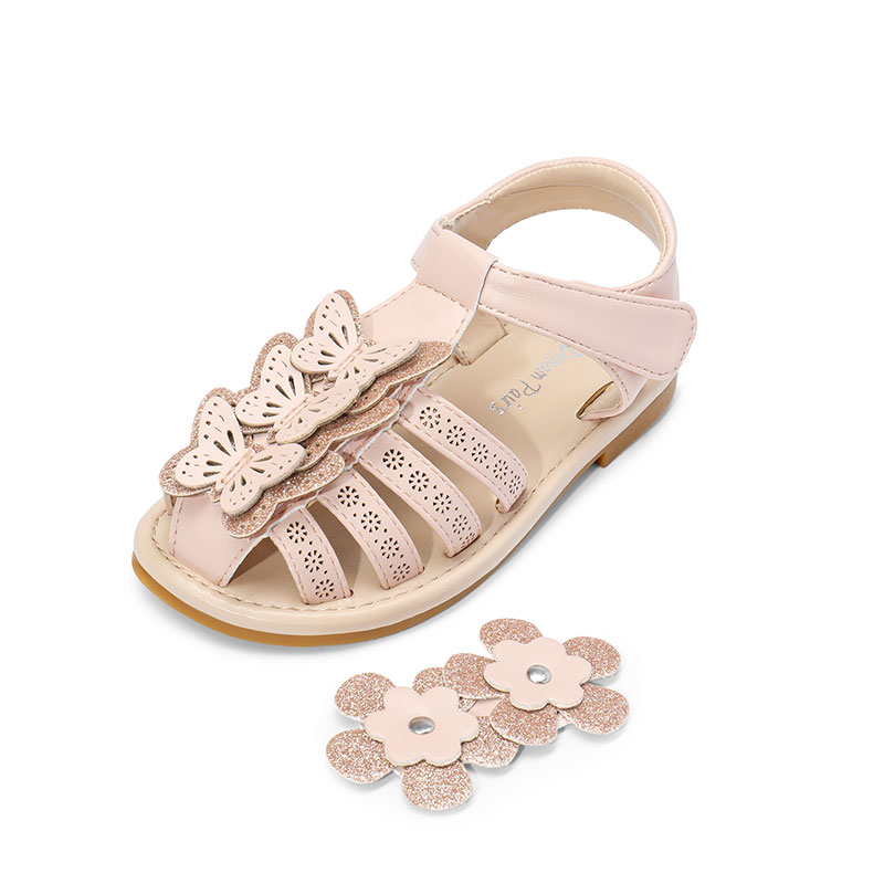 DREAM PAIRS Fun Mix Fantasy Girls DIY Interchangeable Flower Butterfly Sandals