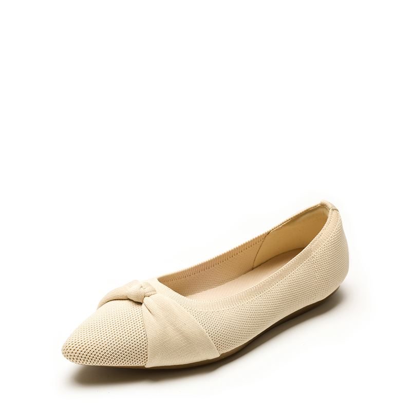 DREAM PAIRS Breathable Bowknot Pointed Toe Knit Flats — view 1