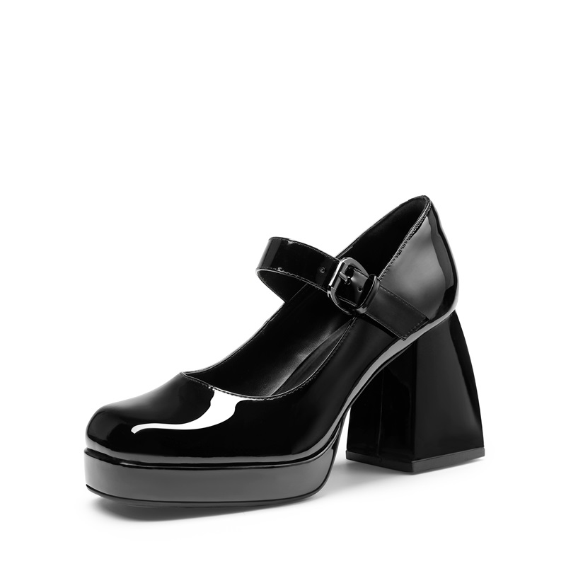 DREAM PAIRS Square Toe Mary Jane Platform Pumps