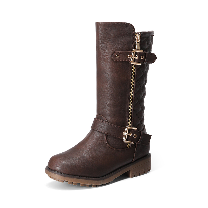 DREAM PAIRS Girls Faux Winter Riding Boots
