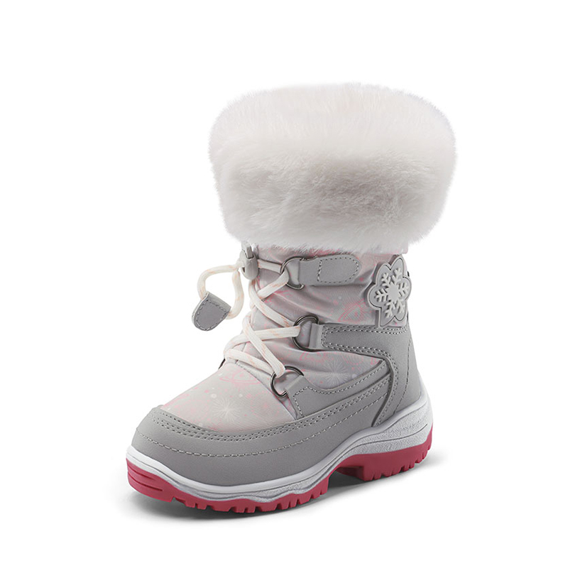 DREAM PAIRS Kids Non Slip Fur Lined Snow Boots