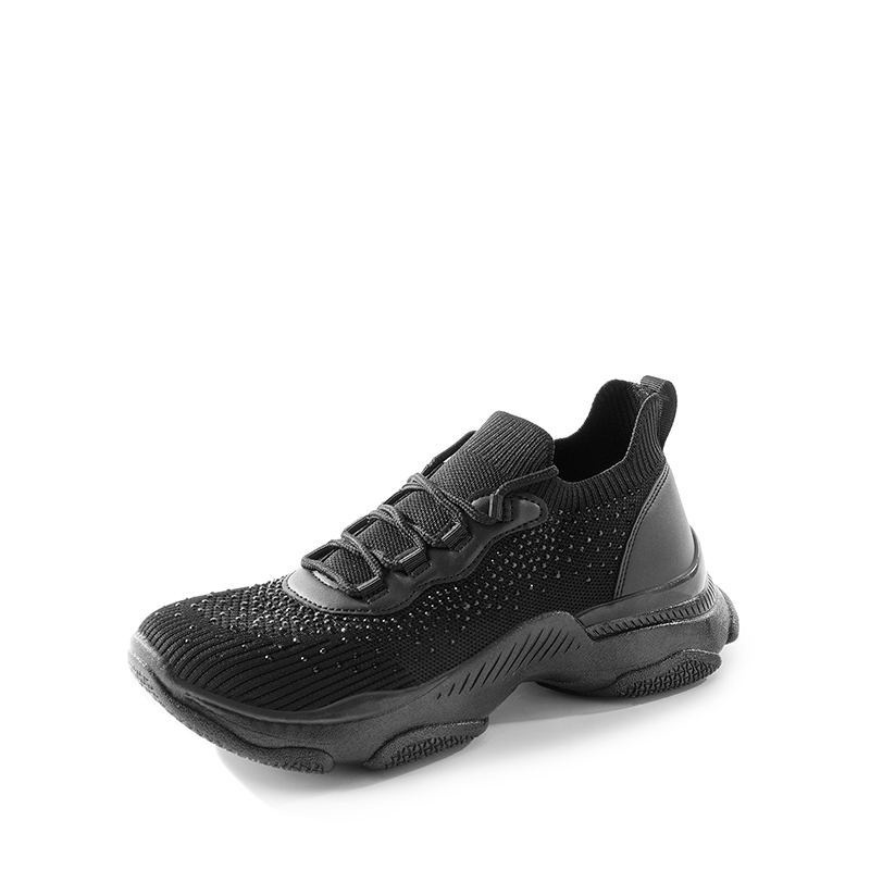 DREAM PAIRS Breathable Knitted Rhinestone Platform Sneakers — view 1