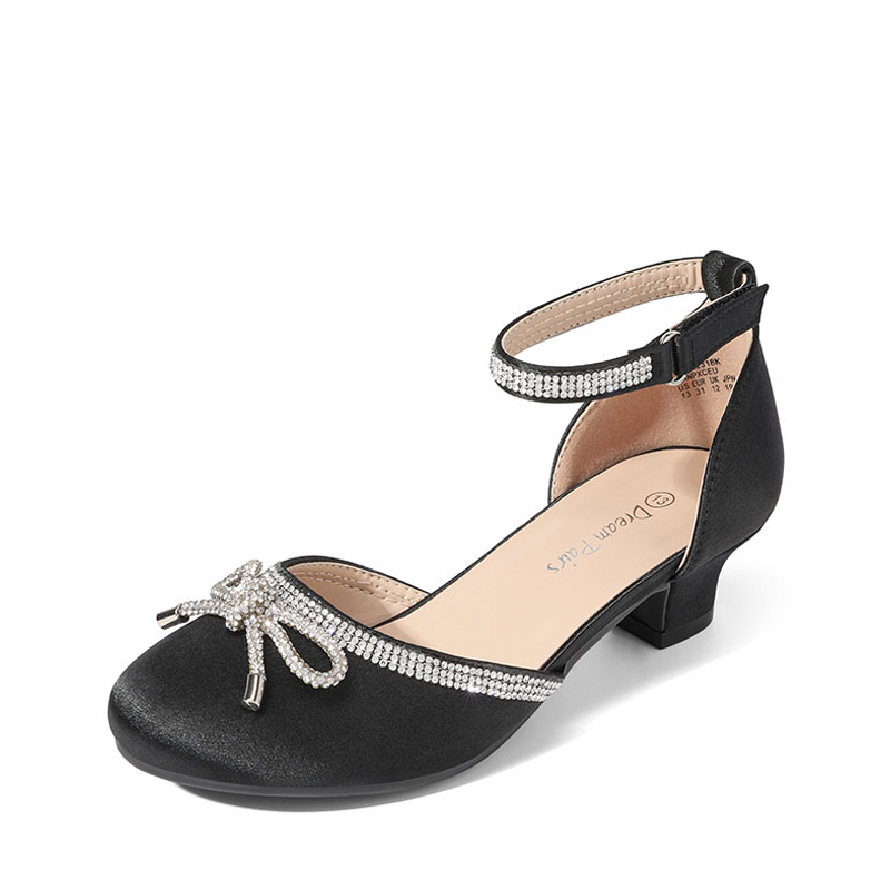 DREAM PAIRS Girls Rhinestone Bowknot Low Heels — view 1
