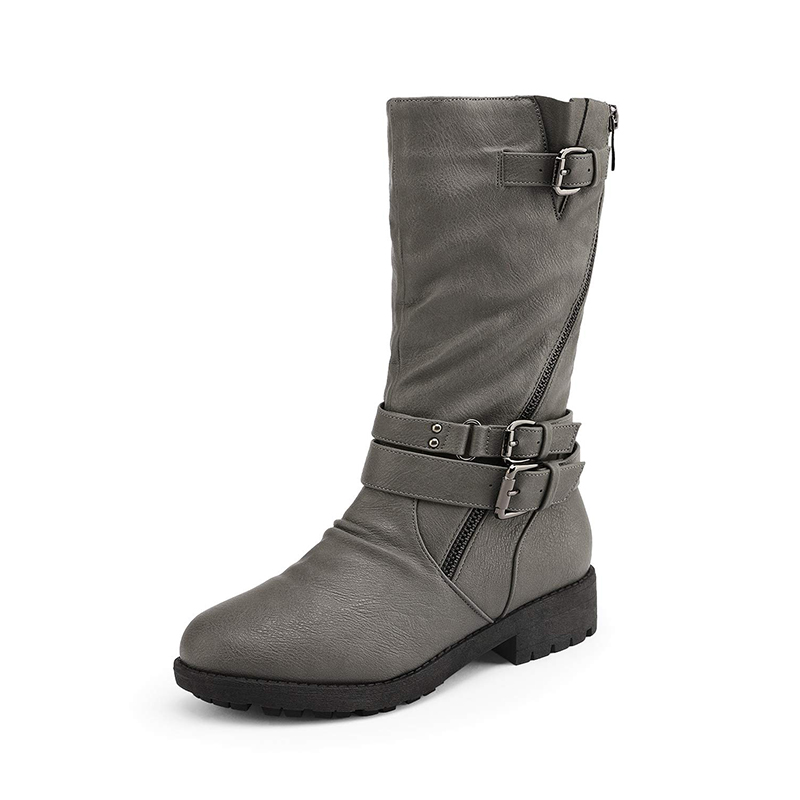 DREAM PAIRS Kids Buckle Knee High Boots