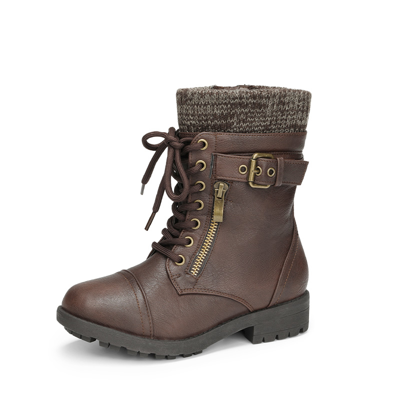 DREAM PAIRS Girl s Mid Calf Combat Boots