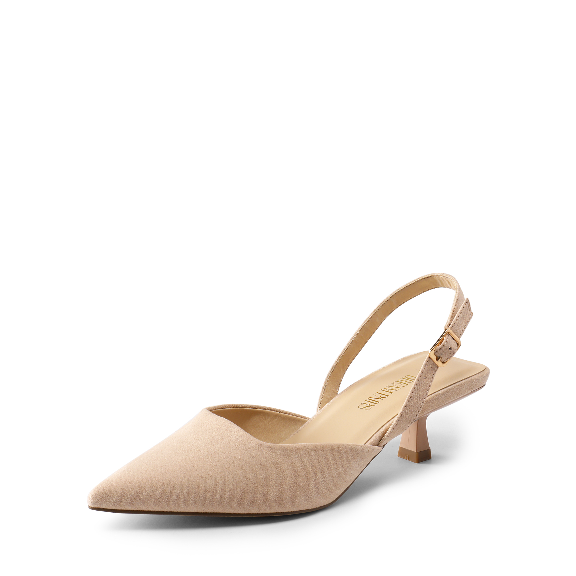 DREAM PAIRS Pointed Toe Slingback Kitten Heel Pumps