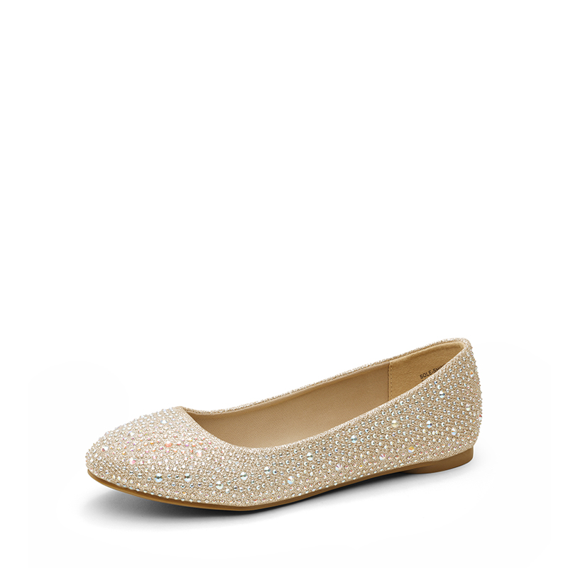 DREAM PAIRS Ballet Rhinestone Sparkly Flats Shoes