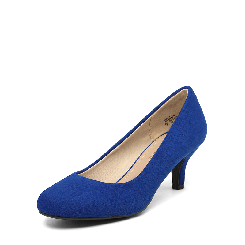 DREAM PAIRS Comfy Round Toe Low Heel Pumps