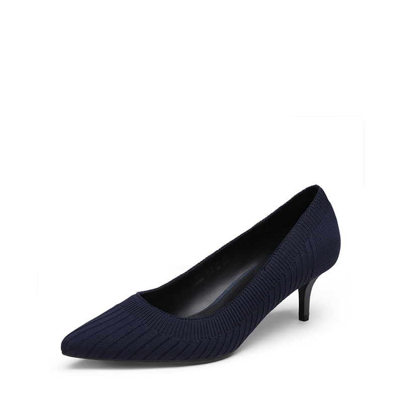 DREAM PAIRS Pointed Toe Knitted Kitten Heel Pumps — view 1