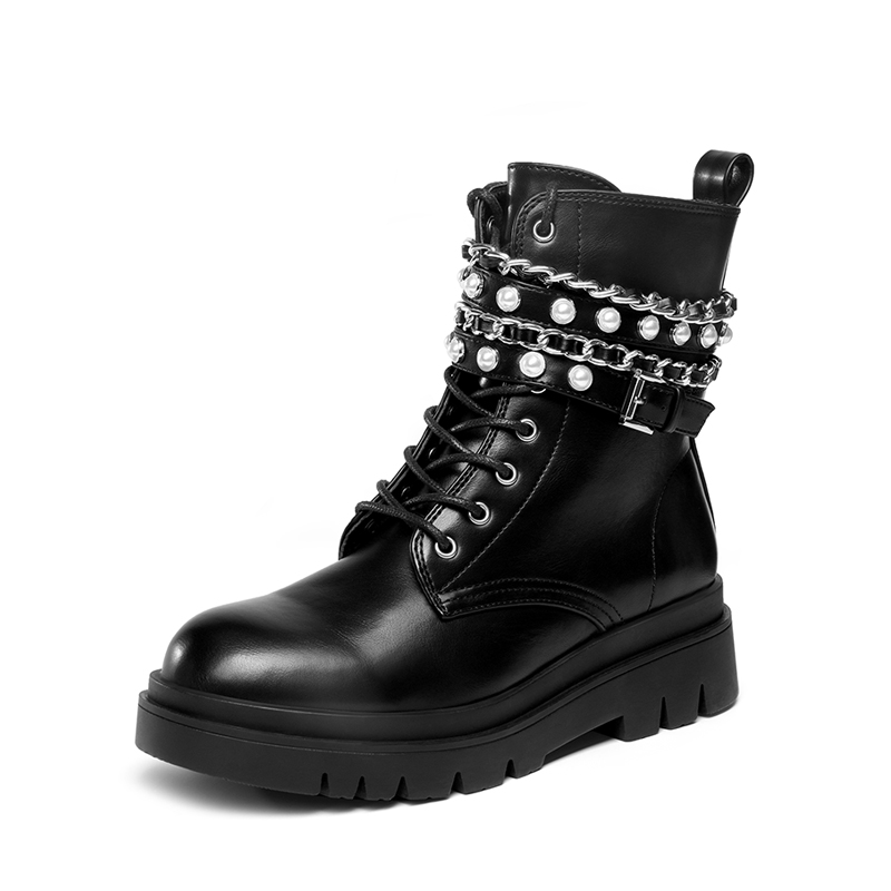 DREAM PAIRS Chains Pearl Chunky Lug Sole Boots — view 1