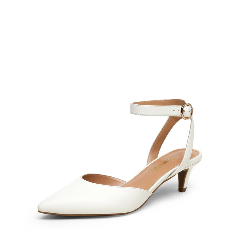DREAM PAIRS Ankle Strap Low Heel Pumps