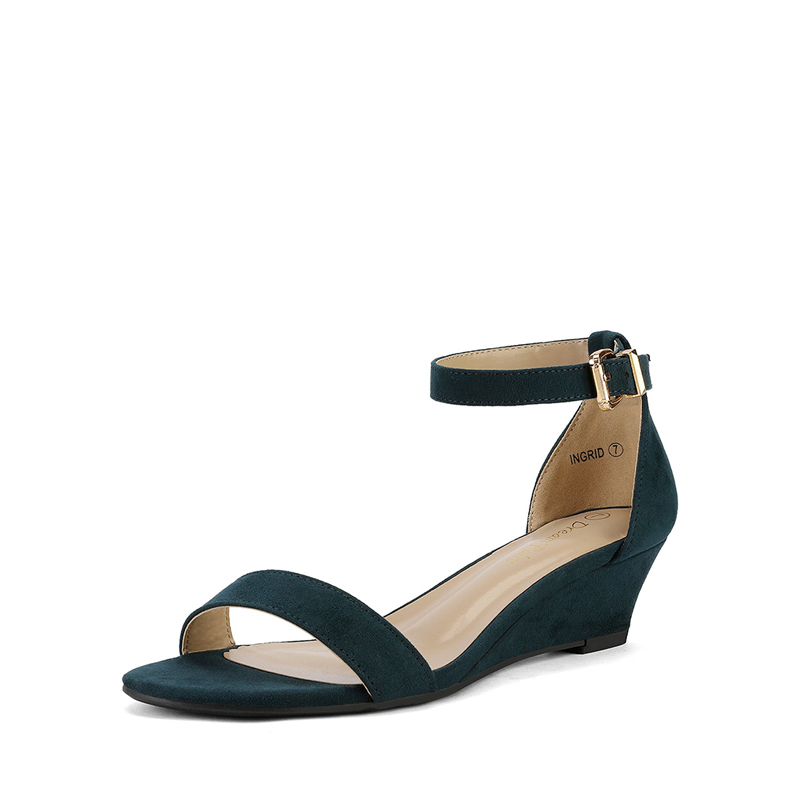 DREAM PAIRS Ankle Strap Low Heel Wedge Sandals