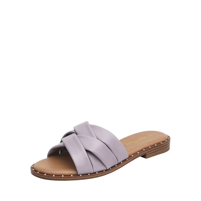 DREAM PAIRS Studded Flat Slide Sandals